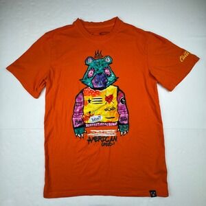 CivilizeD‎ Small Orange American Greed Graffiti Bear Streetwear Shirt